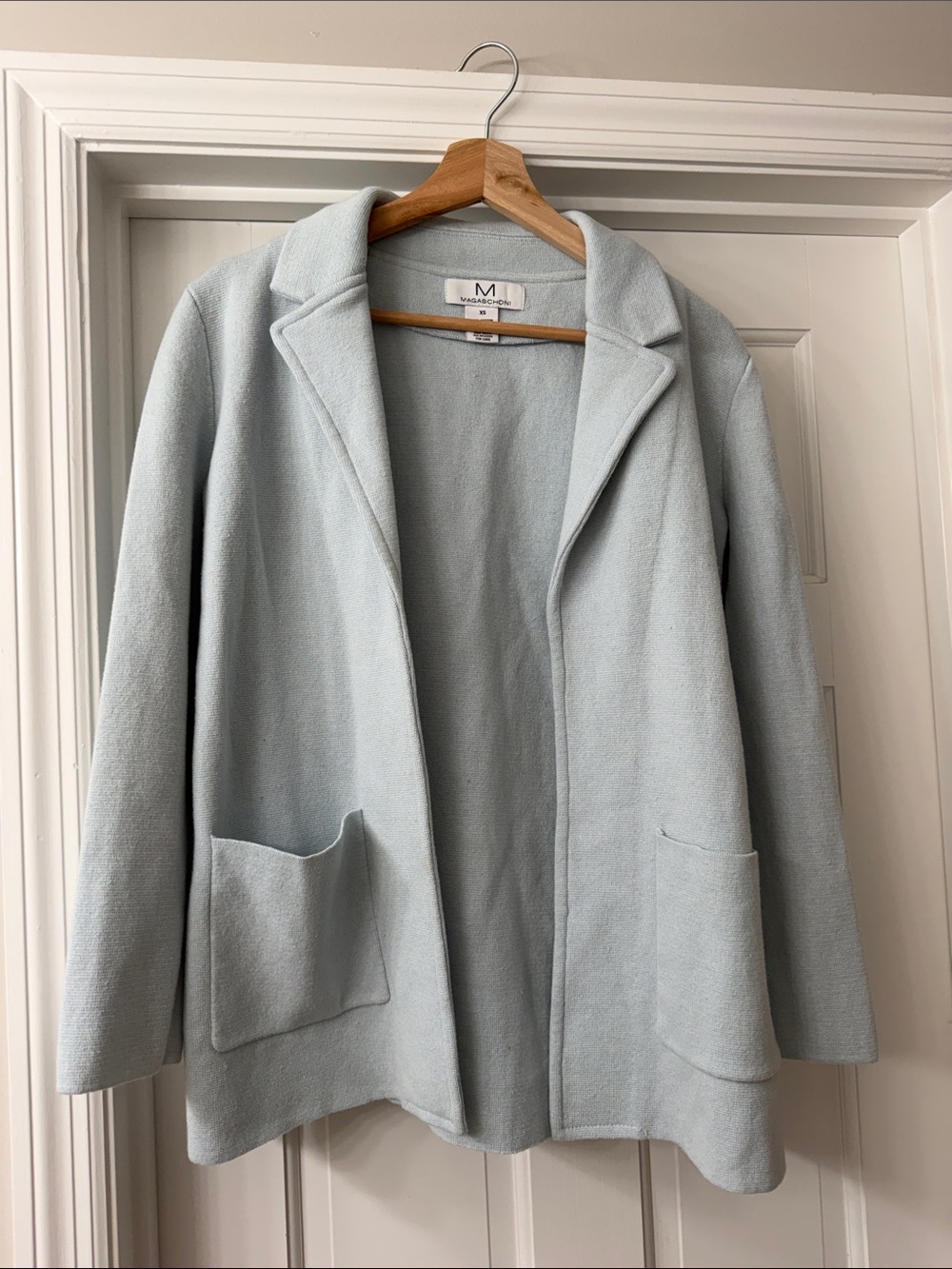 Magaschoni Light Blue Open-Front Cardigan/Blazer